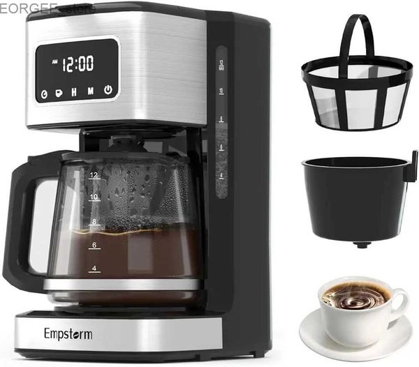 Caféristes Empstorm Coffee Machine pour 8 à 12 tasse de gros cafetière-cafetière chaude pendant 24 heures avec une puissance à LED Touch Screenautomatique Y240403