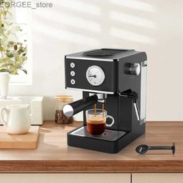 Caféarers Machine de café semi-automatique italienne Ménage à vapeur concentré mousse 20bar 1,2L Machine à expresso de bureau avec jauge de pression Y240403