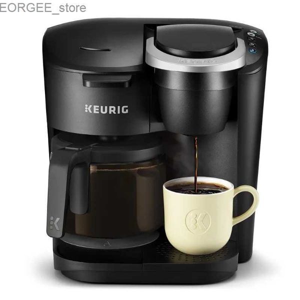 Cafés Keurig K-Duo Essentials noir Single Service K-top Pod Coffee Machine Black Y240403