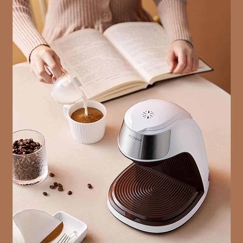 Macchina per macchine da caffè Macchina da caffè portatile completamente automatica per uso domestico, mini tazza da caffè in stile americano, tipo a goccia, tazza in ceramica gratuita