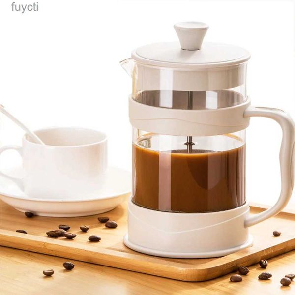 Cafeteras Cafetera de prensa francesa portátil Cafetera Italiana Té de vidrio de 34 oz Cafetera espresso Cafetera con filtros triples YQ240122