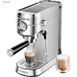 Cafetières Machine à expresso professionnelle avec mousseur à lait baguette à vapeur Machine à café compacte avec eau amovible de 34 oz YQ240122