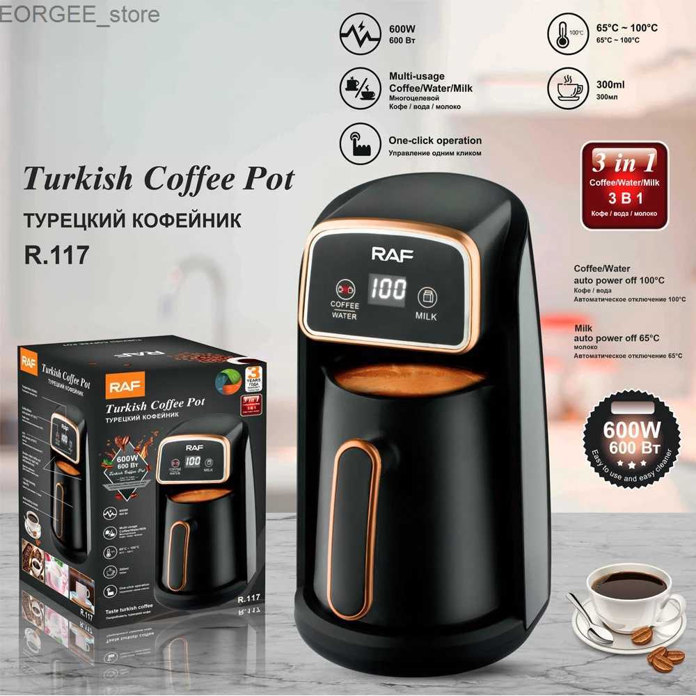 コーヒーメーカーR. 117 Trkiye Coffee Pot 600W 300ml 1つのボタン操作多機能電動速度コーヒーマシンY240403