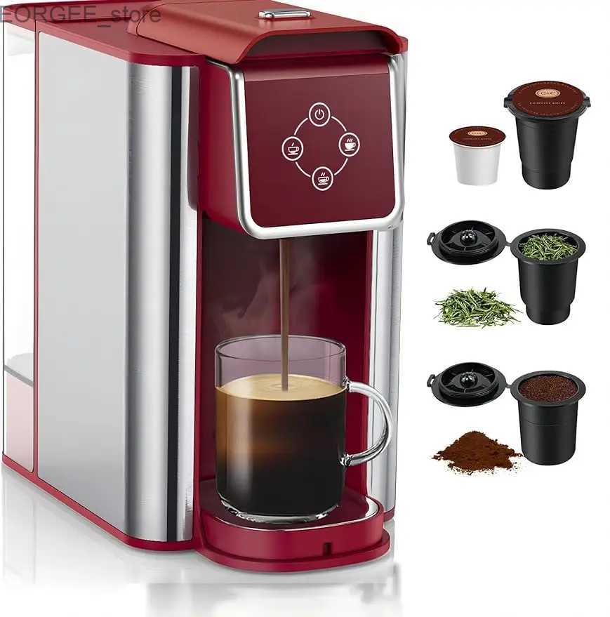 コーヒーメーカーSifeneシングルサーブコーヒーマシン3-in-1ポッドコーヒーメーカーK-Podカプセルグラウンドコーヒーとリーフティー6〜10オンスカップサイズY240403