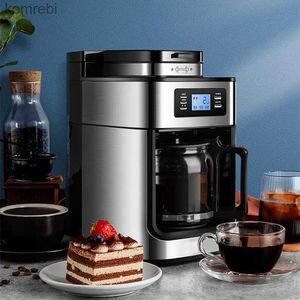 Machines à café Source machine à café américaine poudre de grains double usage machine à goutte domestique automatique thé makeL240105