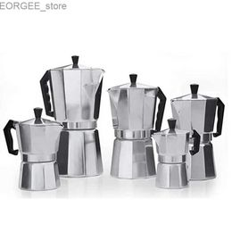 Koffiezetapparaten Groothandel Modern Italiaans aluminium 1 kopje 2 kopjes tot 12 kopjes Moka Pot Coffee Machine Inventory Top Mokapot Y240403