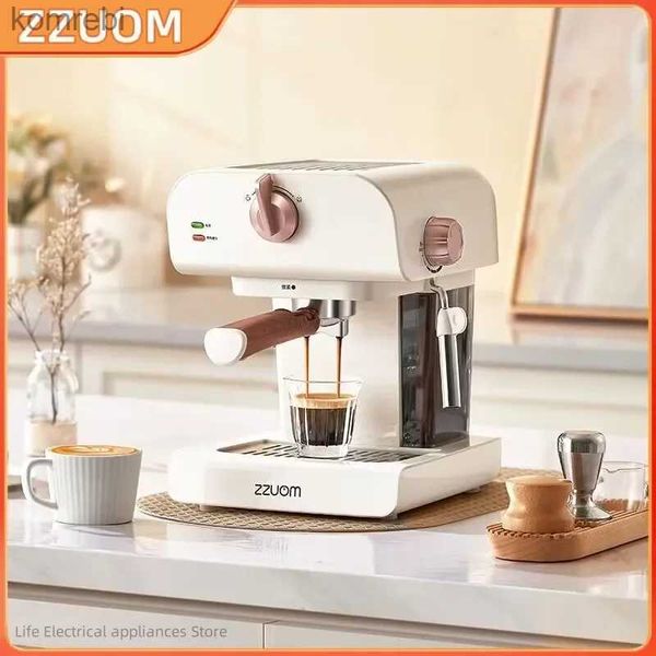 Cafetières ZZUOM Machine à café expresso cafetière semi-automatique domestique haute pression vapeur lait mousse Machine 20Bar pompe pression L240105