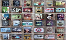 Café Metal Sign Vintage Tin Sign Plaque Metal Decor Vintage Wall Decor For Kitchen Coffee Bar Cafe Retro Metal Affiches PEINTURE DE FER Y5088202