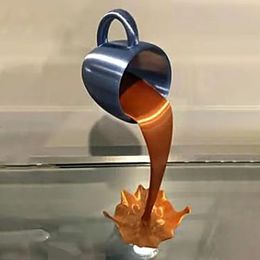 Tasse à café Statue décoration festive de la maison tasse à café ornement effet 3D tasse à café flottante résine Art Sculpture pour voiture 240323