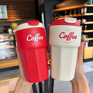 Tasse de café bouteilles d'eau étudiante élevée à grande valeur portable pour hommes et femmes en acier inoxydable grande capacité d'accompagnement tasse de voiture
