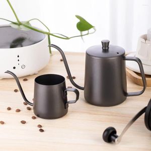 Koffiepotten 304 Roestvrij stalen pot Lange smalle tuit druppel Kettel Handleiding Giet over Maker Tea 600 ml met deksel Gooseneck gereedschap