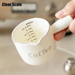 Koffiepotten 3oz/90 ml keramische meetbekers Espresso extractie Cup Tea Milk Mok met schaal voor keuken en servies