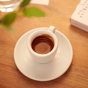Cafetière 9 mm d'épaisseur à expresso tasse de 60 ml de coupe en céramique et de soucoupe maison professionnelle barista latte art exquis accessoire de cuisine