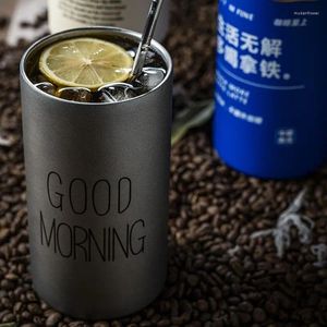 Cabe à café cabe à café bouilloire tubularis style industriel en acier inoxydable tasse de paille isolée portable tasse masculine double