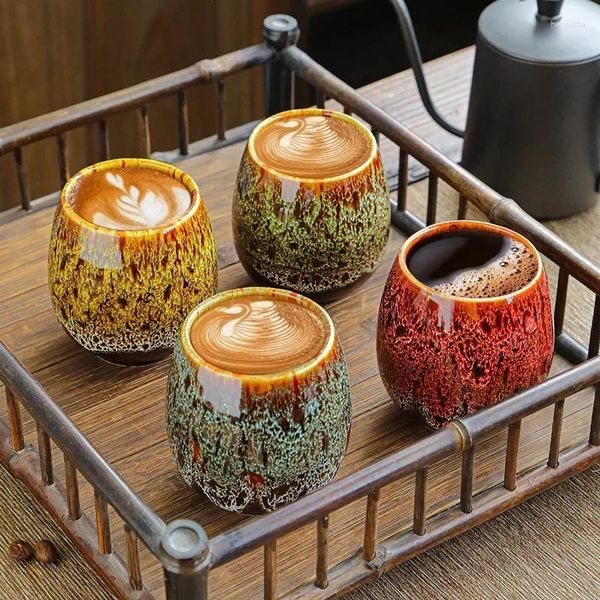 Pots à café en céramique émaillée colorée, chauffe-mains, bouteille, tasse à expresso, tasses à thé, grand ventre, ensemble turc, Latte 170ml