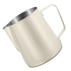 Pots à café Pot à expresso tasse en acier inoxydable pichet à vapeur en métal mousseur blanc faisant du lait