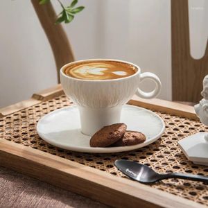 Koffiepotten Europese minimalistische kop Wit Zwart MaEuropean Mok Porselein Origineel Ontbijt Bubble Tea Instant Tazas Espressokopjes