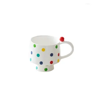 Pots à café Style européen tasse en céramique à pois Dessert conception créative avancée tasse de ménage grande