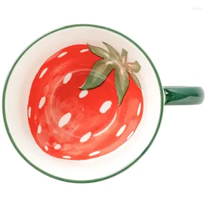 Tasse à café en porcelaine à motif de fruits, tasse créative en porcelaine pour étudiants masculins et féminins, tasses mignonnes pour boire du thé au lait à la maison