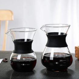 Koffiepotten Glazen Pot Handmatige Maker Roestvrijstalen Filter Duurzaam Drip Coffeeware Hittebestendig 200400ml 231201