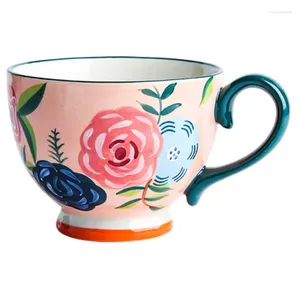 Cafetière de rose peints à la main