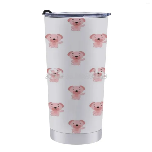 Pots à café Happy Dogs tasse de voyage 20 Oz tasse de voiture eau de thé avec couvercles scellés intérieur chien animaux drôle animal paresseux