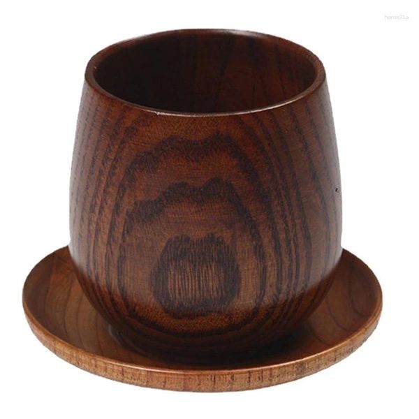 Cafeteras Taza De Troncos De Estilo Japonés Sake De Gran Vientre De Madera Maciza Juego De Tazas De Té con Aislamiento Retro De Madera Maciza para Beber 150 ML