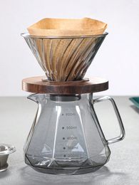 Leeseph Verser sur une cafetière avec goutteur Pot à café en verre à haute teneur en borosilicate Partage goutte à goutte Pot Filtre Entonnoir Portable 231214