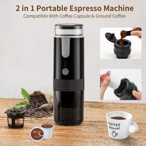 Koffiepotten Draagbare espressomachine Kleine enkele portie 50 kopjes Maker Compatibel met Nespresso voor Camping Reizen Auto Kantoor Thuis 231101