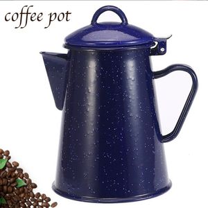 Pots à café Pot émail bouilloire haute qualité main thé eau théière Vintage décor à la maison brassage sur poêle et feu 230414