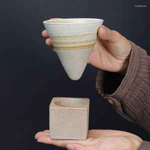 Cafetière rétro en céramique tasse rugueuse thé à latte japonais lance en porcelaine de fleur en porcelaine