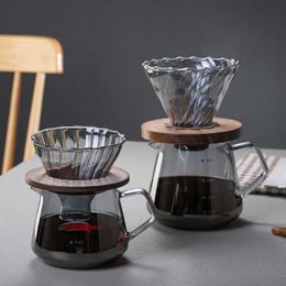 Koffiepotten Rookgrijs koffiepot Set Brewing Coffee Pot DRIP -fles Filter Cup Coffee Percolators DRIP Coffee P230508