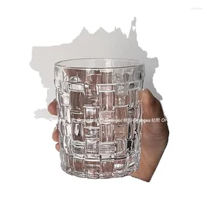 Cafetière Tengbian Relief Glass Cup Instan Series High Aesthetic Home Juice Drink Drink Créativité