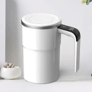 Tasse thermique de cafetière avec couvercle tasses de petit-déjeuner d'origine Mesure de température intelligente Mélange automatique magnétique