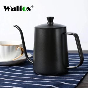 Café Pots Walfos acier inoxydable main poinçon Pot cafetière avec couvercle café goutte à goutte col de cygne bec longue bouche café théière bouilloire 231214