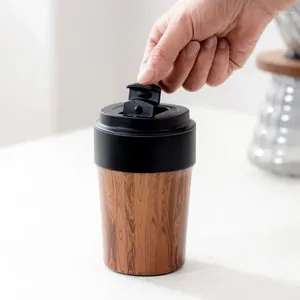 Cafetière à grain de bois latte tasse thermique portable pour accessoires en acier inoxydable et à la vaisselle de table à expresso tasses réutilisables