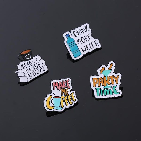 Badge de citations de café mignons films anime jeux épingles en émail dur collectionne la broche de bande dessinée sac à dos sac de sac