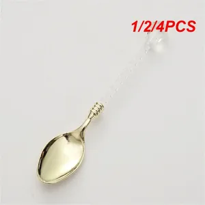 Coffee Scoops 1/2 / 4pcs Crafts Vintage Ins Creative Crystal Hand Ice Cream Dessert Mélangez Spoon