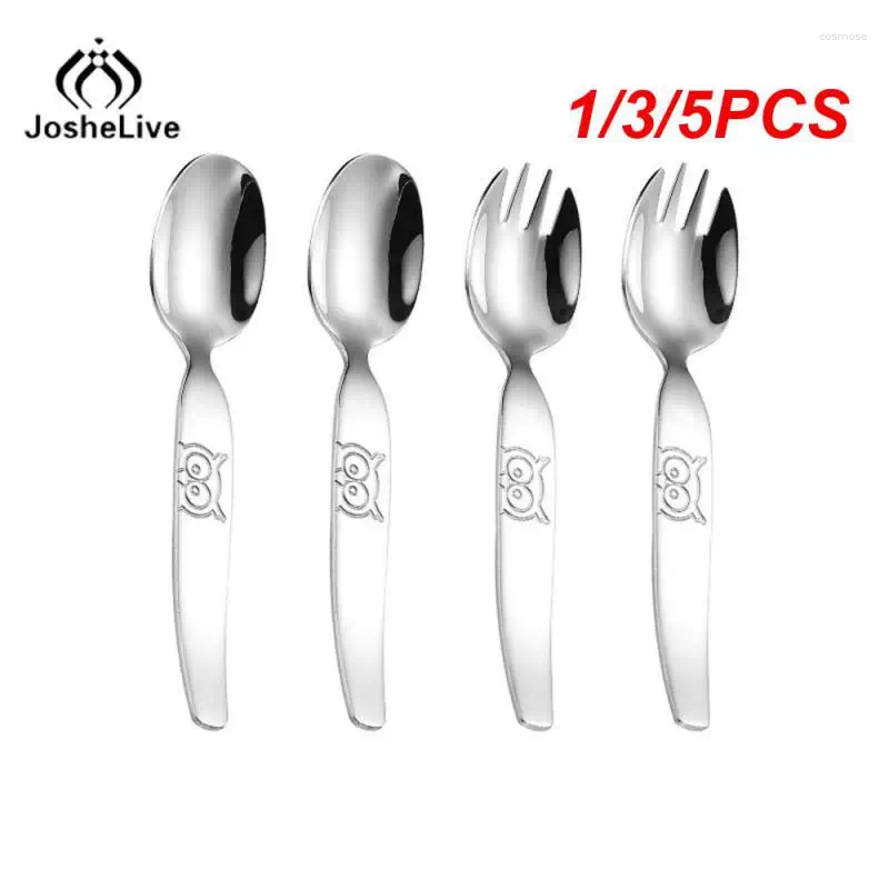 Coffee Scoops 1/3/5PCS Functional Stainless Steel Spoon Resistant To Falling Childrens Tableware Fork Safe