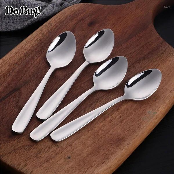 Coffee Scoops 12 PCS / Set TEA Spoon Ensemble en acier inoxydable Silver Portable Western Table Voline en gros