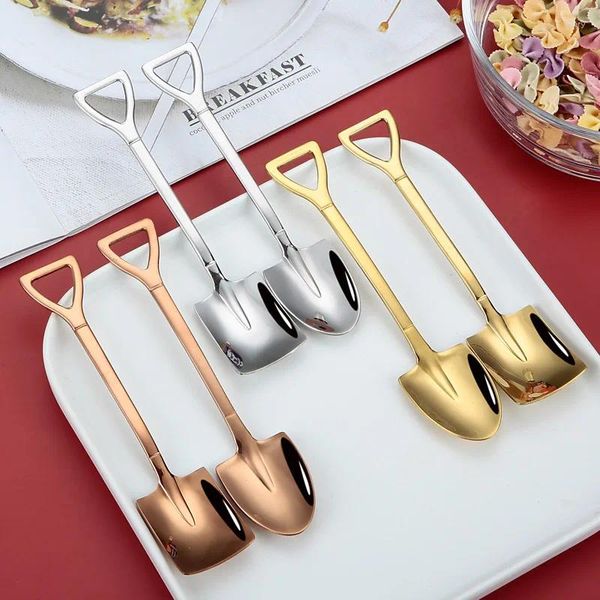 Coffee Scoops 1PC Portable en acier inoxydable Single Head Multifonctionnel Melon Kitchen Tools Fruit Dig Ball Spoons Spoon Ice Cream Spoon