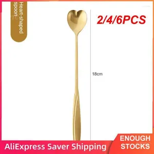 Coffee Scoops 2/4 / 6pcs Spoon en acier inoxydable Meticule 18 cm de long dessert accessoires de cuisine de cuisine