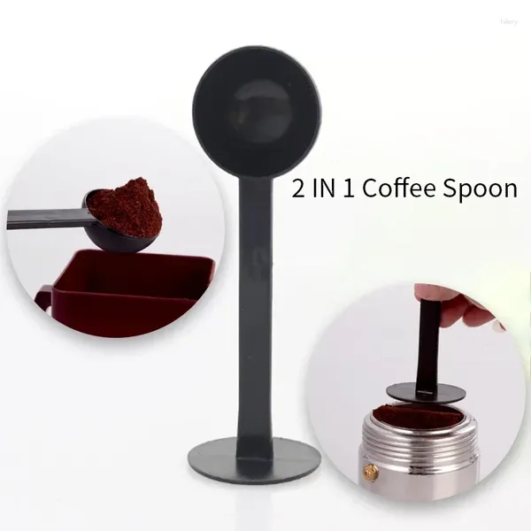 Cucharas de café 2 en 1, cuchara apisonadora de polvo, cuchara medidora estándar de 10g, accesorio molinillo para hacer granos de medición de plástico