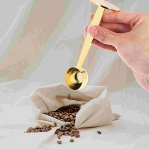 Koffielepels 2-in-1 roestvrijstalen eetlepel Maatlepel Geperste bodem Melkpoeder Schepje Bonenpers