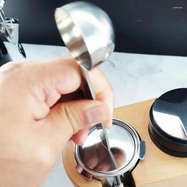 Coffee Scoops 2 en 1 cuillère à soupe en acier inoxydable Spoon avec un bas pressé pour le grincement de presse