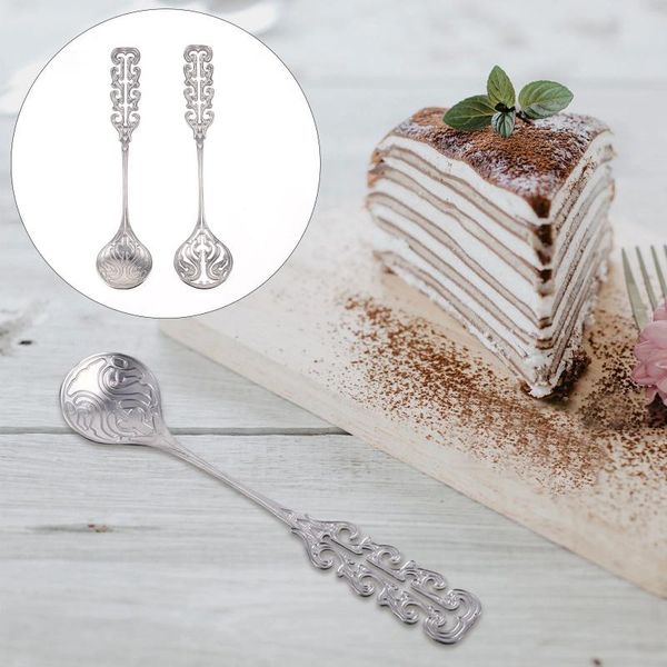 Scoops de café 2 PCS Cake Toppers Spoon Spoons à manches longues en acier inoxydable tasse de thé en acier inoxydable