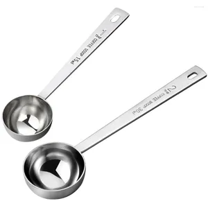 Coffee Scoops 2 PCS Scoop Set Mesuring with Scale Beans Powder cuillères cuisine en acier inoxydable