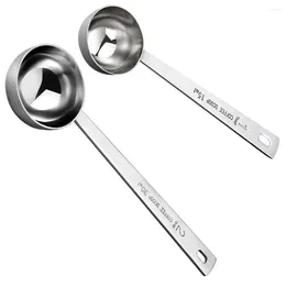 Scoops de café 2 PCS Set Set Mesure Supplies Kitchen Mesury Metal Tyspoon Farine 15 ml en acier inoxydable Scoop