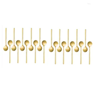 Scoops de café 20 pcs en acier inoxydable à expresso cuillères cuillères à café cuillère pour le gâteau à sucre à la crème glacée Antipasto (or)