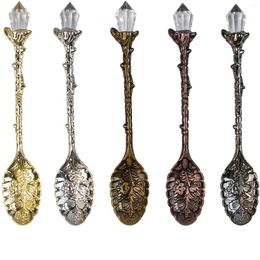 Coffee Scoops 200pcs rétro cuillère en alliage cristal en alliage vintage sculpté de desserts décoratifs pour la vaisselle du café